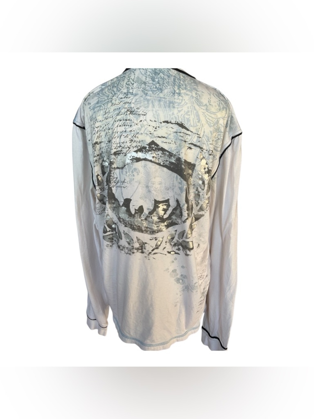 Buffalo David Bitton Graphic Long Sleeve Tee Cream Size XL